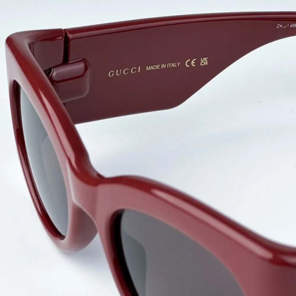 SALE! NEW Gucci GG1544S 002 Burgundy Brown Unisex Oval Sunglasses GG 1544S